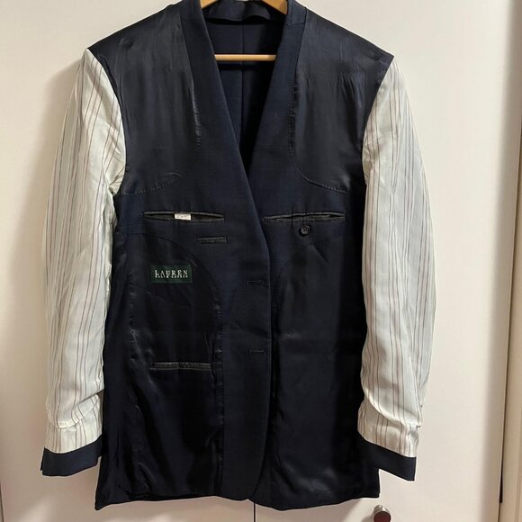 Ralph Lauren Sport Coat Jacket Blazer Mens 40L Blue Twill 100% Wool 2 Button - Picture 4 of 16